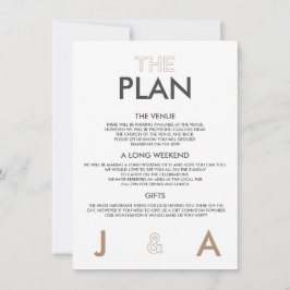 Invitación a los detalles del Boda mínimo de color