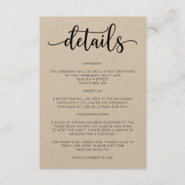 Invitación a los detalles rusos de Boda Insertar