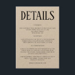 Invitación a los detalles rusos de Boda Insertar<br><div class="desc">Esta tarjeta de información rústica es perfecta para incluirla con sus invitaciones a la boda.</div>