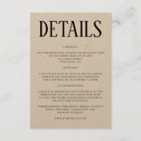 Invitación a los detalles rusos de Boda Insertar