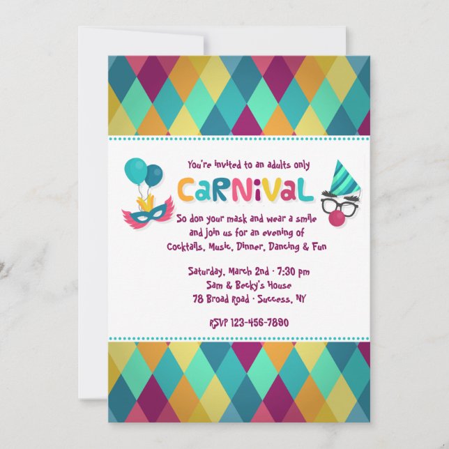 Invitación a los diamantes de carnaval (Anverso)