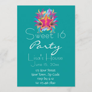 Invitación a los dieciséis cumpleaños de Retro Sta