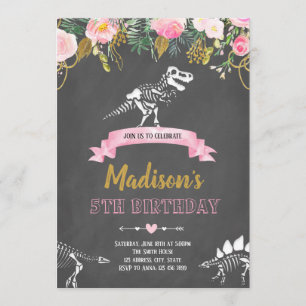 invitación a los dinosaurios chicas