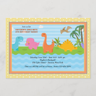 Invitación a los dinosaurios de Dino-Mite Buddies