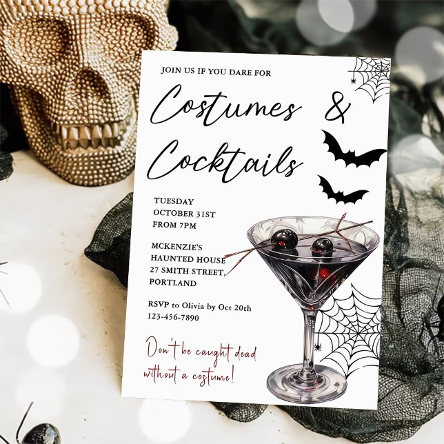 Invitación a los disfraces y cócteles de Halloween (Subido por el creador)