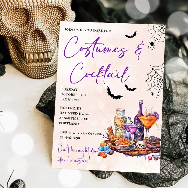 Invitación a los disfraces y cócteles de Halloween (Subido por el creador)