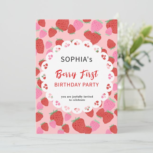 Invitación a los encajes de fresa (Anverso de pie)