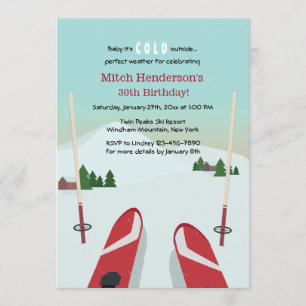 Invitación a los esquís rojos
