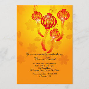 Invitación a los farolillos rojos chinos