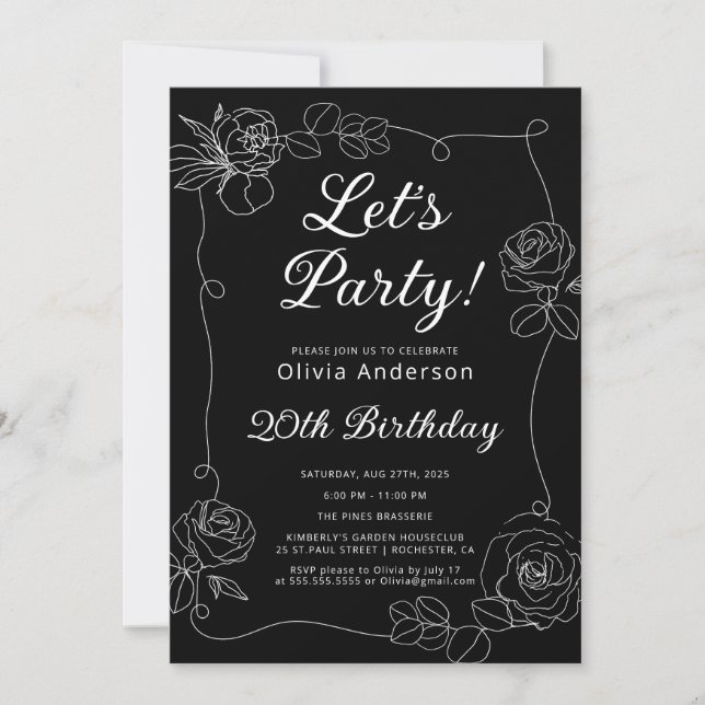 Invitación a los Fiestas negros y blancos por el c (Anverso)