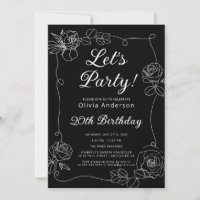 Invitación a los Fiestas negros y blancos por el c