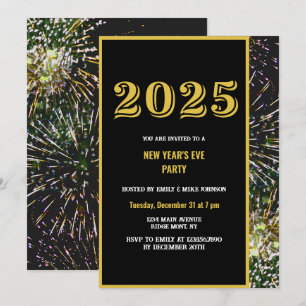Invitación a los fuegos artificiales de Año Nuevo 