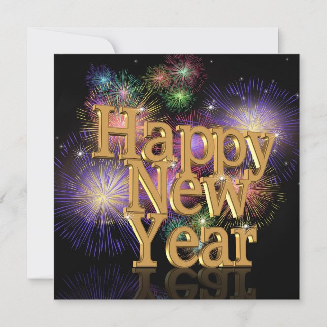 Invitación a los fuegos artificiales de Año Nuevo  (Anverso)