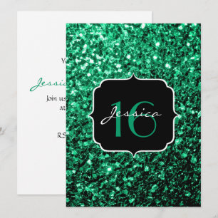 Invitación a los gatillos verde esmeralda dulce 16
