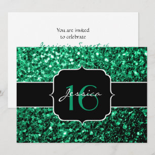 Invitación a los gatillos verde esmeralda dulce 16