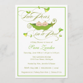 Invitación a los gemelos a Baby Shower - Dos polos