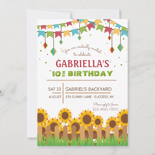 Invitación a los girasoles (Anverso)