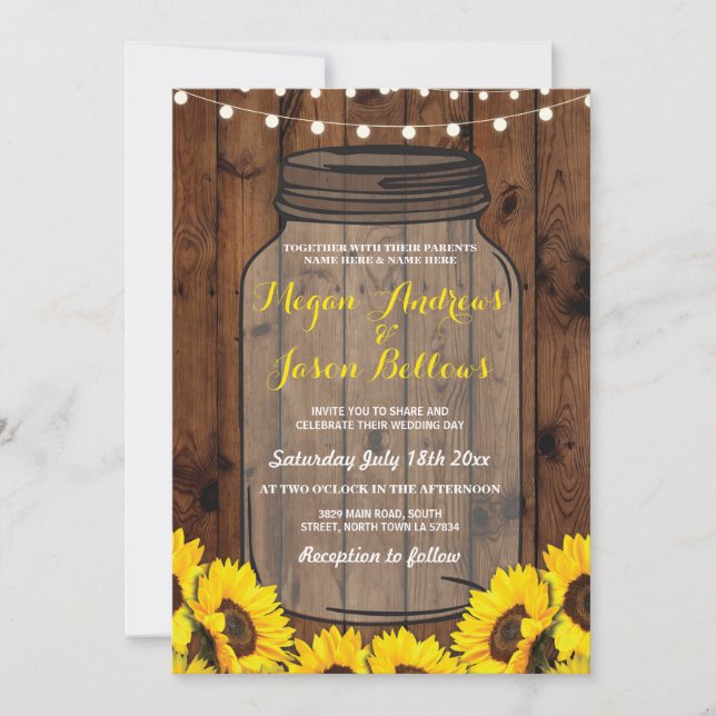 Invitación a los girasoles de la Madera de Jar en  (Anverso)