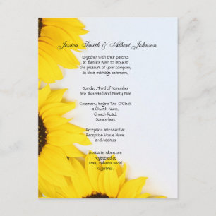 invitación a los girasoles románticos bodas