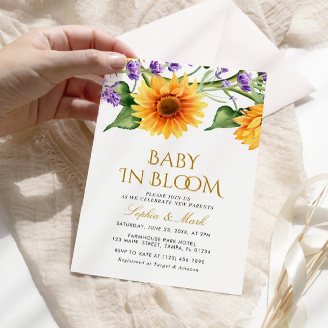 Invitación a los girasoles y el bebé de lavanda en (Subido por el creador)