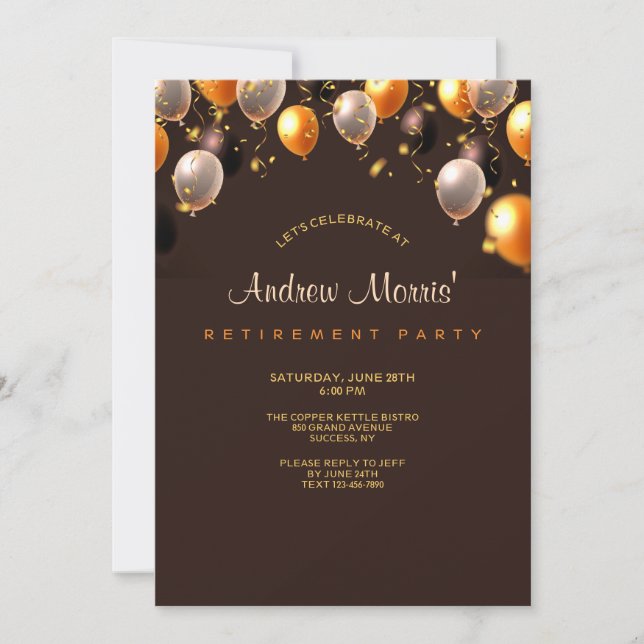 Invitación a los globos de celebración (Anverso)