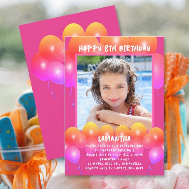 Invitación a los globos de la fiesta de cumpleaños (Subido por el creador)