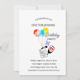 Invitación a los globos de la fiesta de cumpleaños