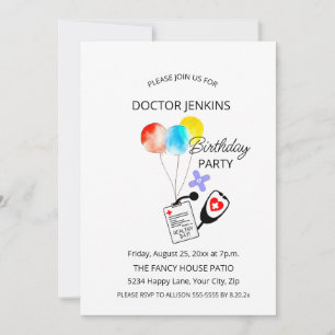 Invitación a los globos de la fiesta de cumpleaños