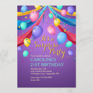 Invitación a los globos Fiestas
