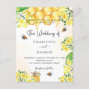 invitación a los honeycomb de flores amarillas de 