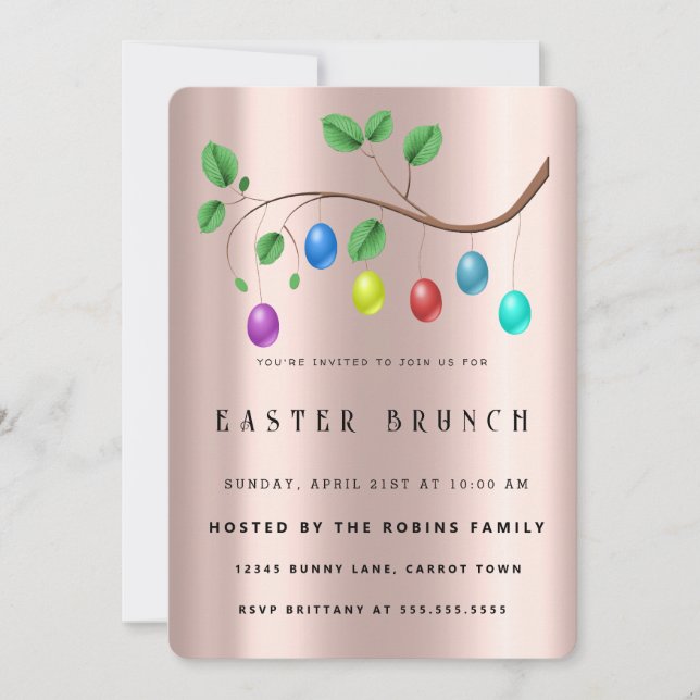 Invitación a los huevos de Rosa dorado en Semana S (Anverso)