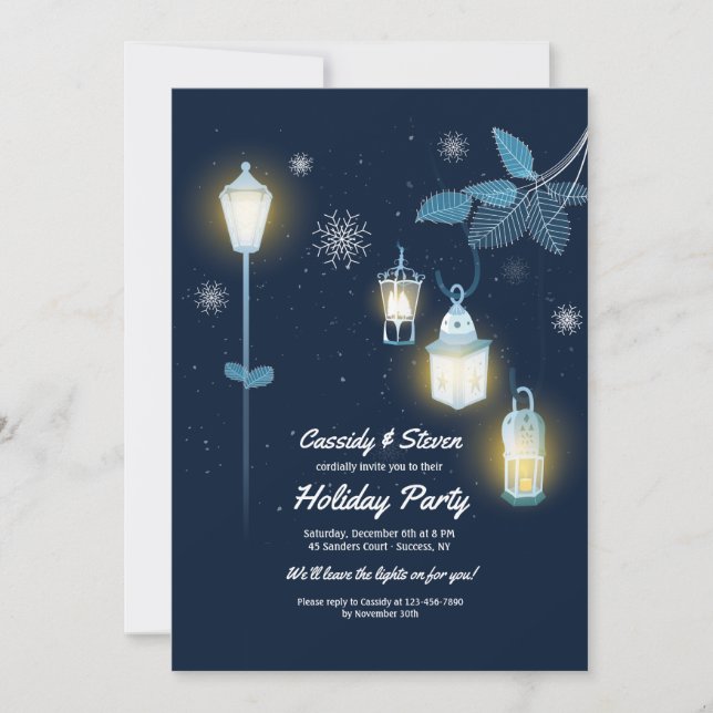 Invitación a los Lanters de Invitación de Invierno (Anverso)