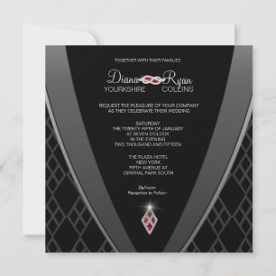 Invitación a los lazos negros de diamantes