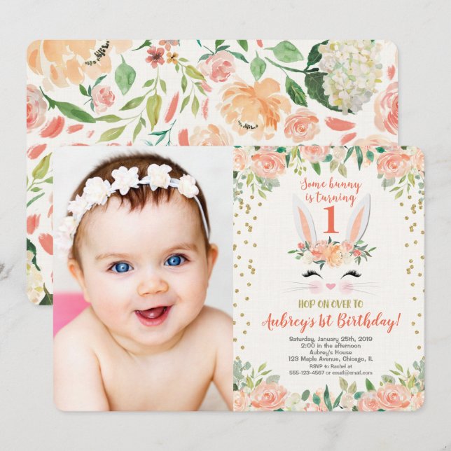 Invitación a los melocotones y crema para el cumpl (Anverso / Reverso)