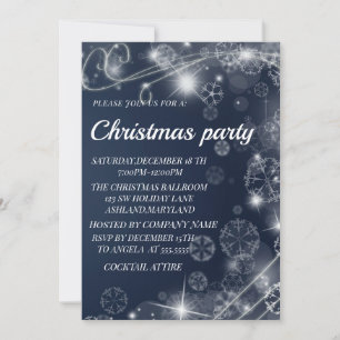 Invitación a los Navidades Blue Sparkly