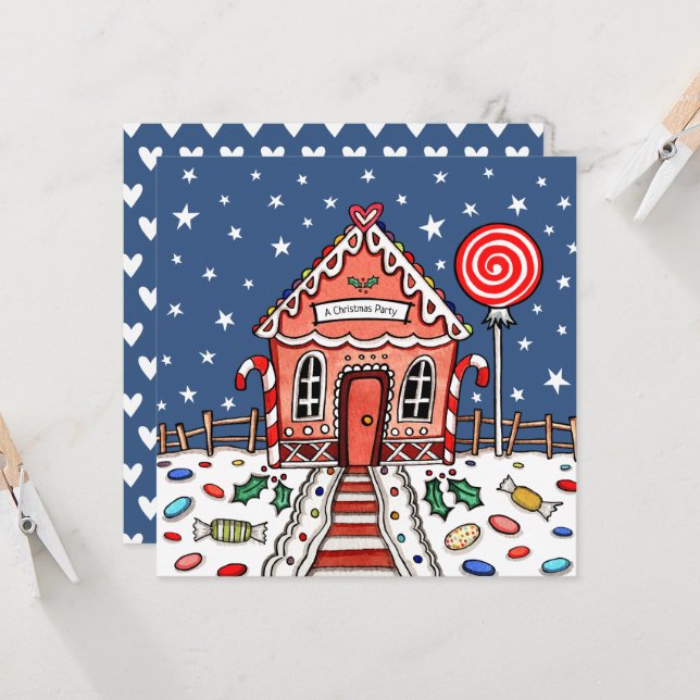 Invitación a los Navidades de la casa personalizad (Anverso/Reverso In Situ)