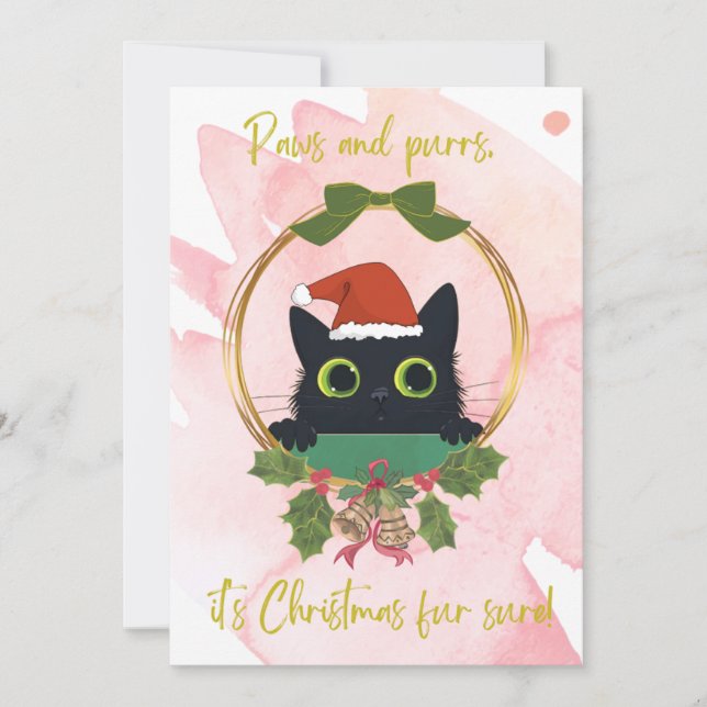 Invitación a los Navidades de Paws y Purrs moderno (Anverso)