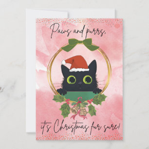 Invitación a los Navidades de Paws y Purrs moderno