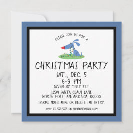 Invitación a los Navidades de Perro Azul Retro