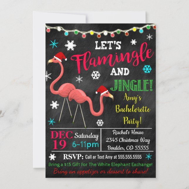 Invitación a los Navidades Flamingo (Anverso)