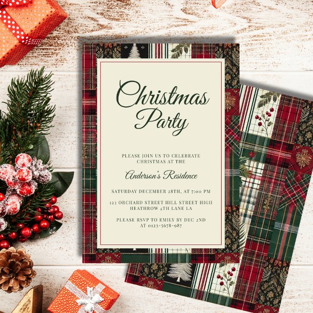 Invitación a los Navidades rusos modernos Tartán (Subido por el creador)