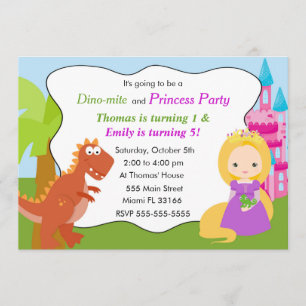 Invitación a los niños a la Princesa de Dinosaurio