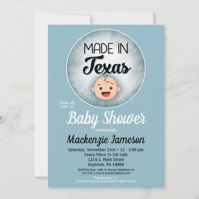 Invitación a los niños azules divertidos de Baby S (Anverso)