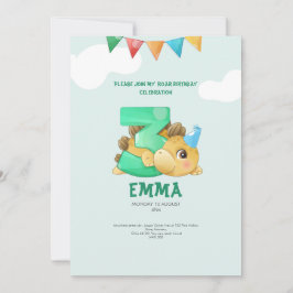 invitación a los niños de 3 años de dinosaurio