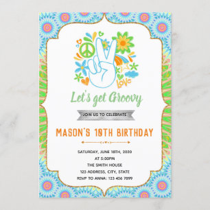 Invitación a los niños de cumpleaños de los 60
