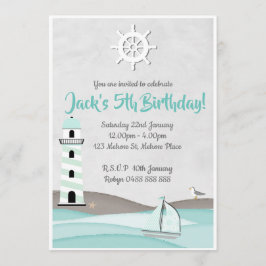 Invitación a los niños en barco fiesta de cumpleañ