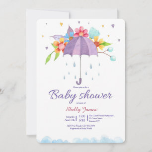 Invitación a los paraguas de Baby Shower