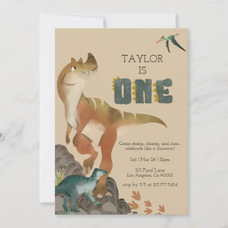 Invitación a los primeros cumpleaños de Dinosaurio