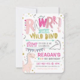 Invitación a los primeros cumpleaños de Dinosaurio