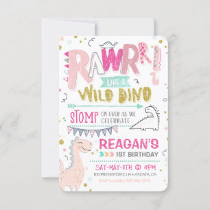 Invitación a los primeros cumpleaños de Dinosaurio